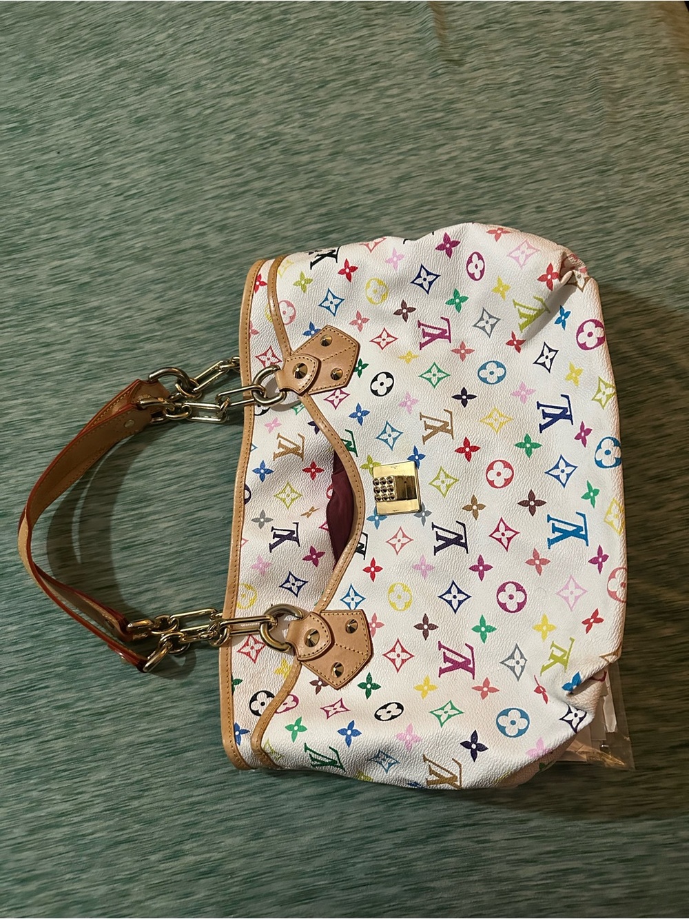 Louis Vuitton White Multicolor Monogram Shoulder Bag